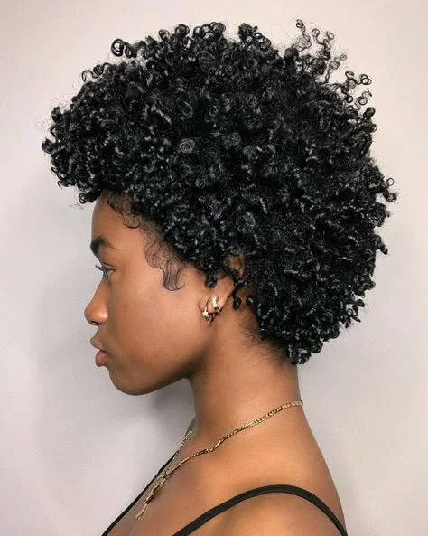 Tight coily bob on natural hair
