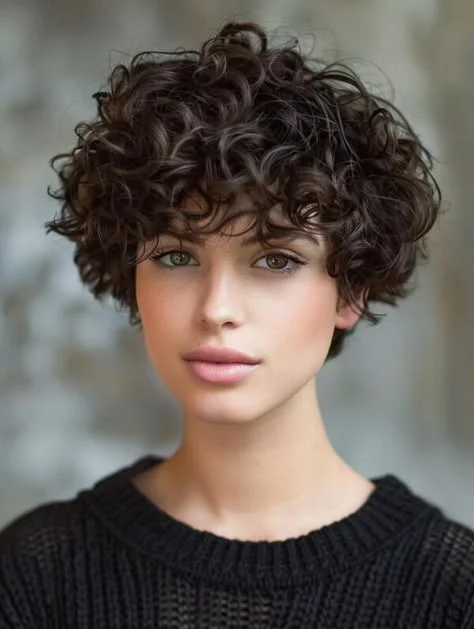 Textured crop curly bob