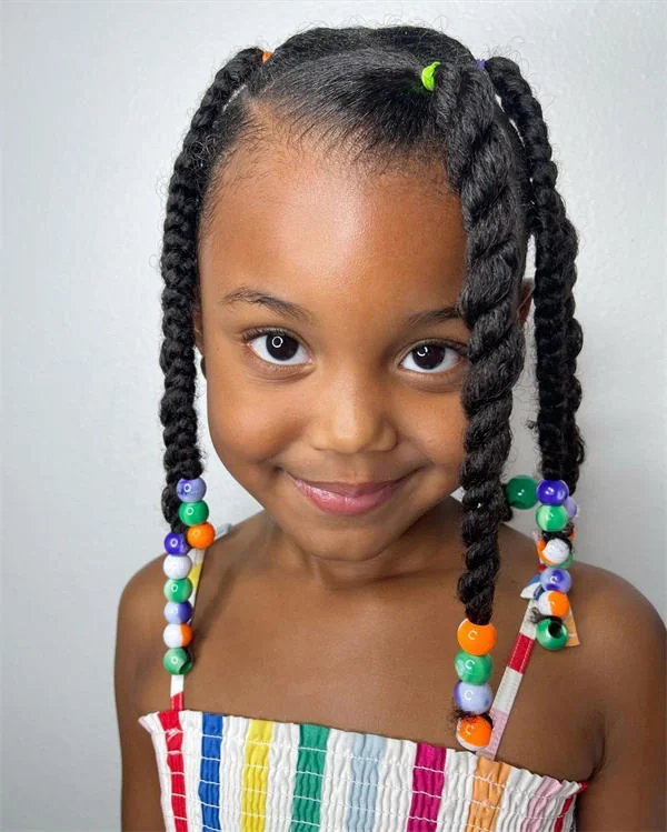 Kid with a halo braid hairstyle