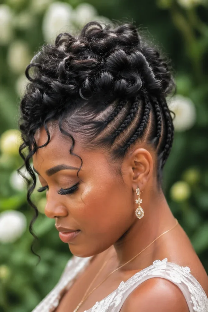 Woman with a braided crown updo