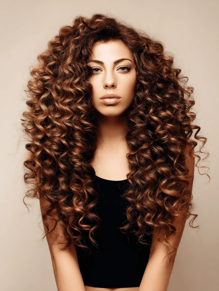 Woman with loose romantic curly waves