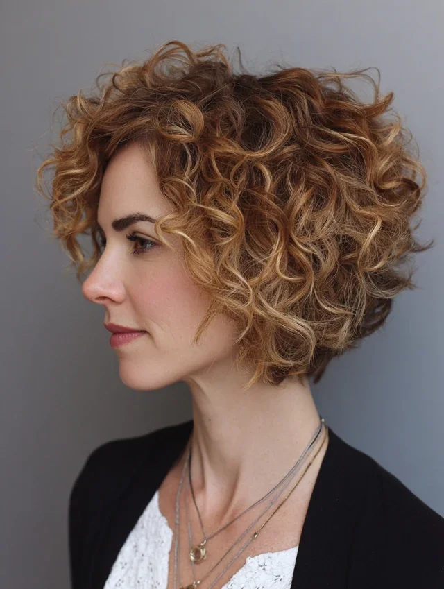 Woman with a short curly bob