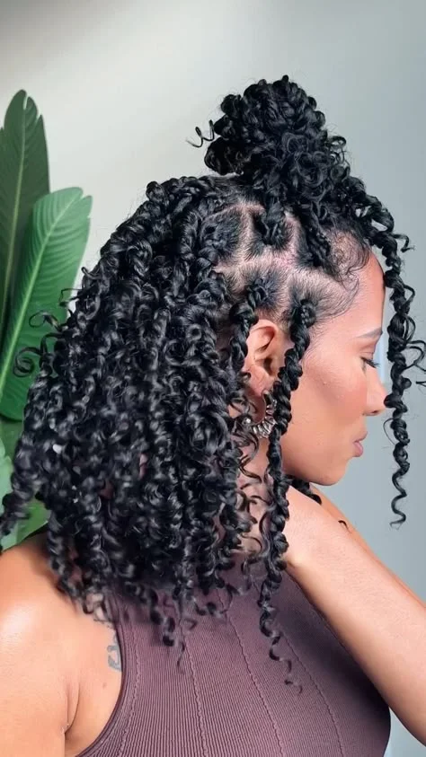 Twisted curly strands