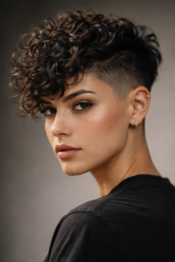 Curly Undercut Bob