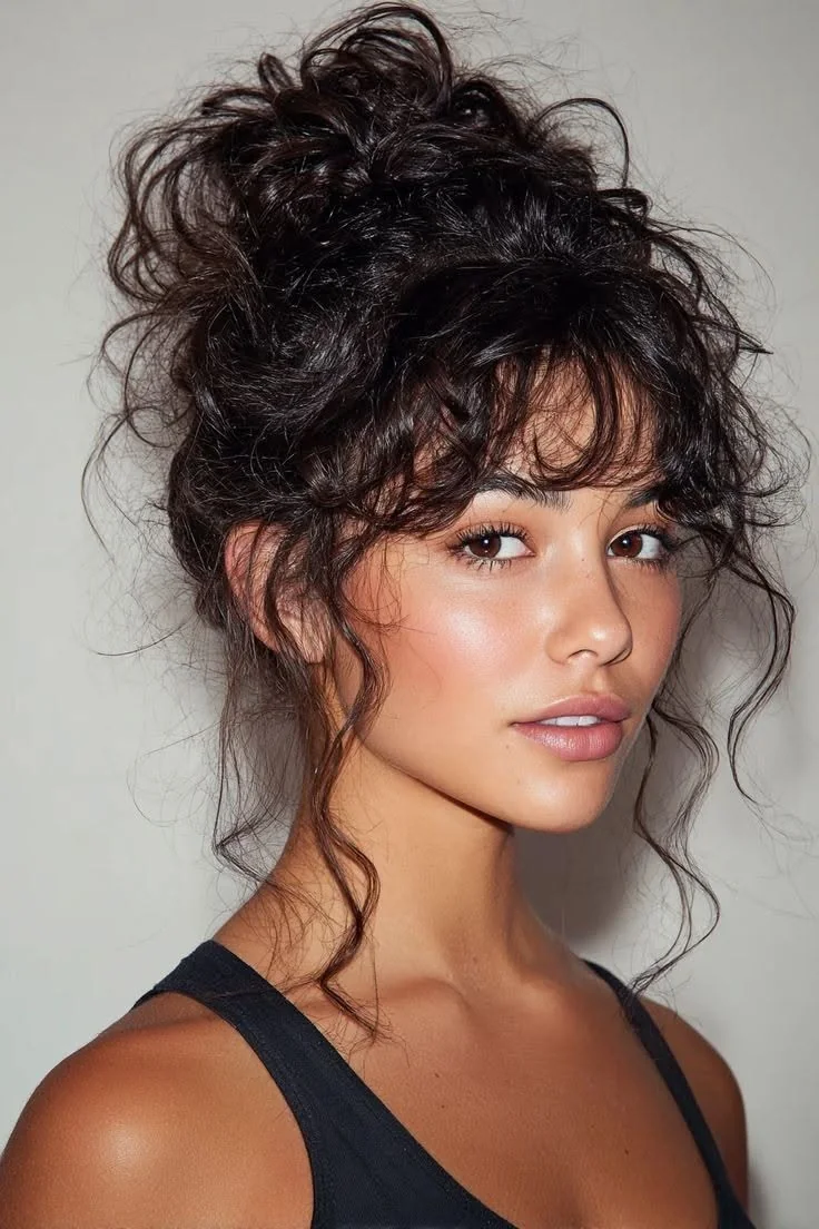 Messy Curly Bun